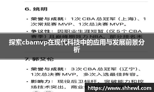 探索cbamvp在现代科技中的应用与发展前景分析